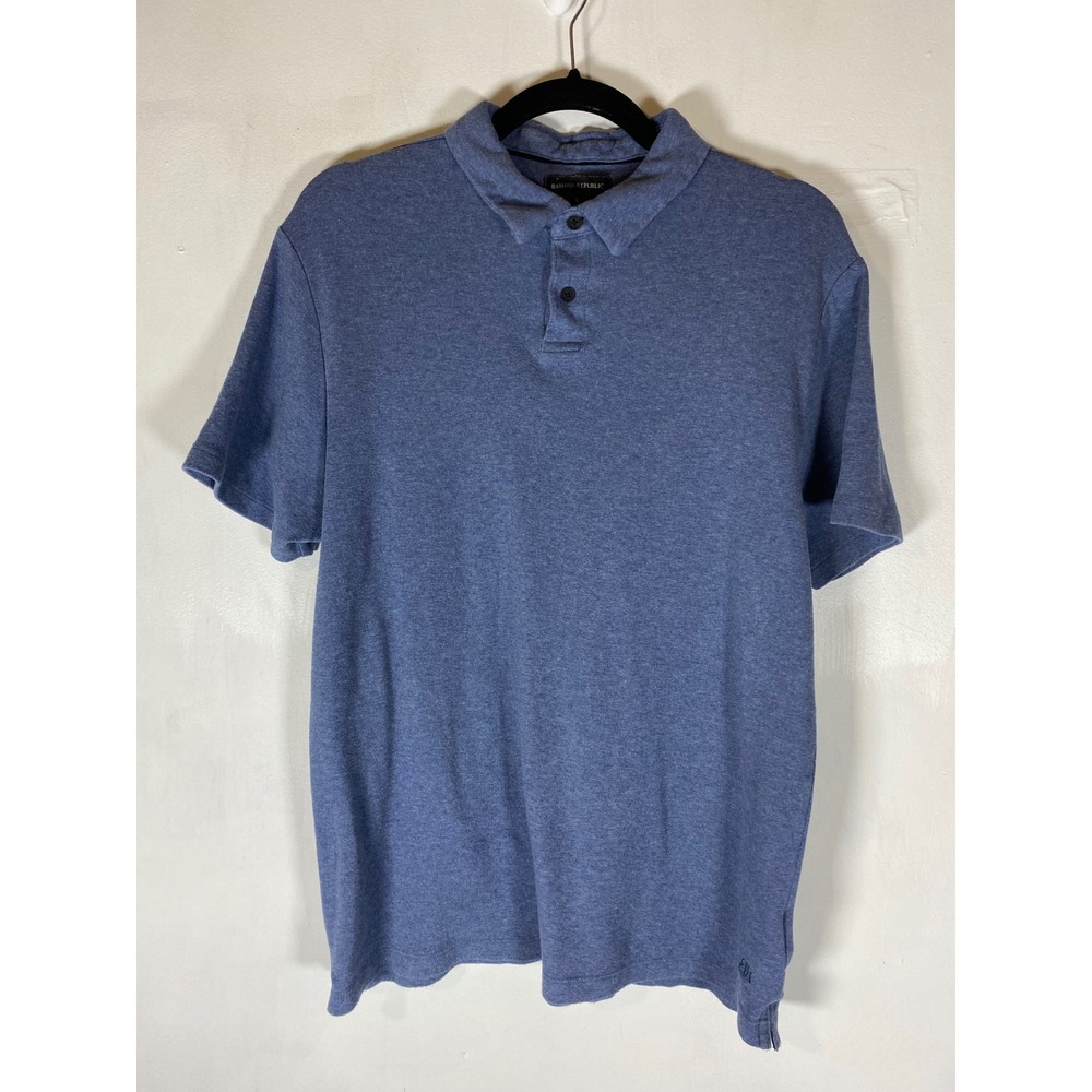 Banana Republic Blue Cotton Polo Shirt Short Sleeve Casual L Preppy Academia‎